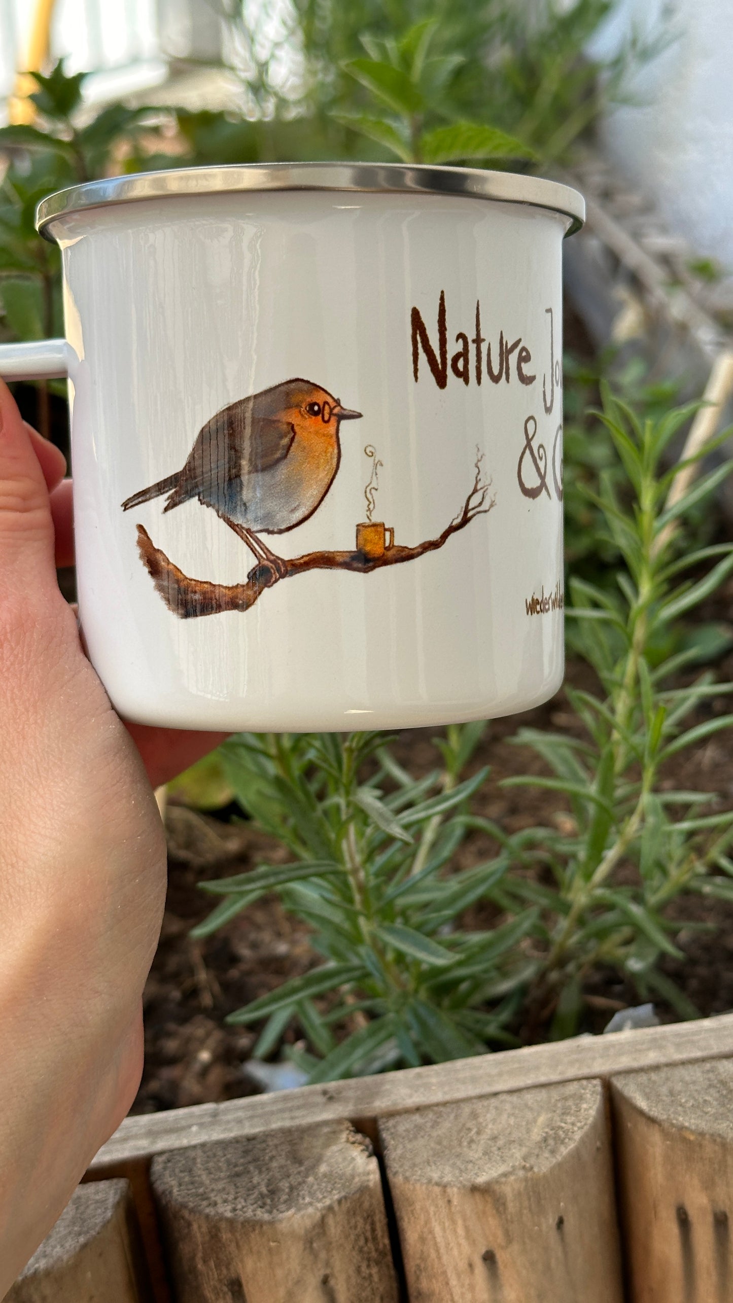 Nature Journaling & Coffee (Emaille Tasse)