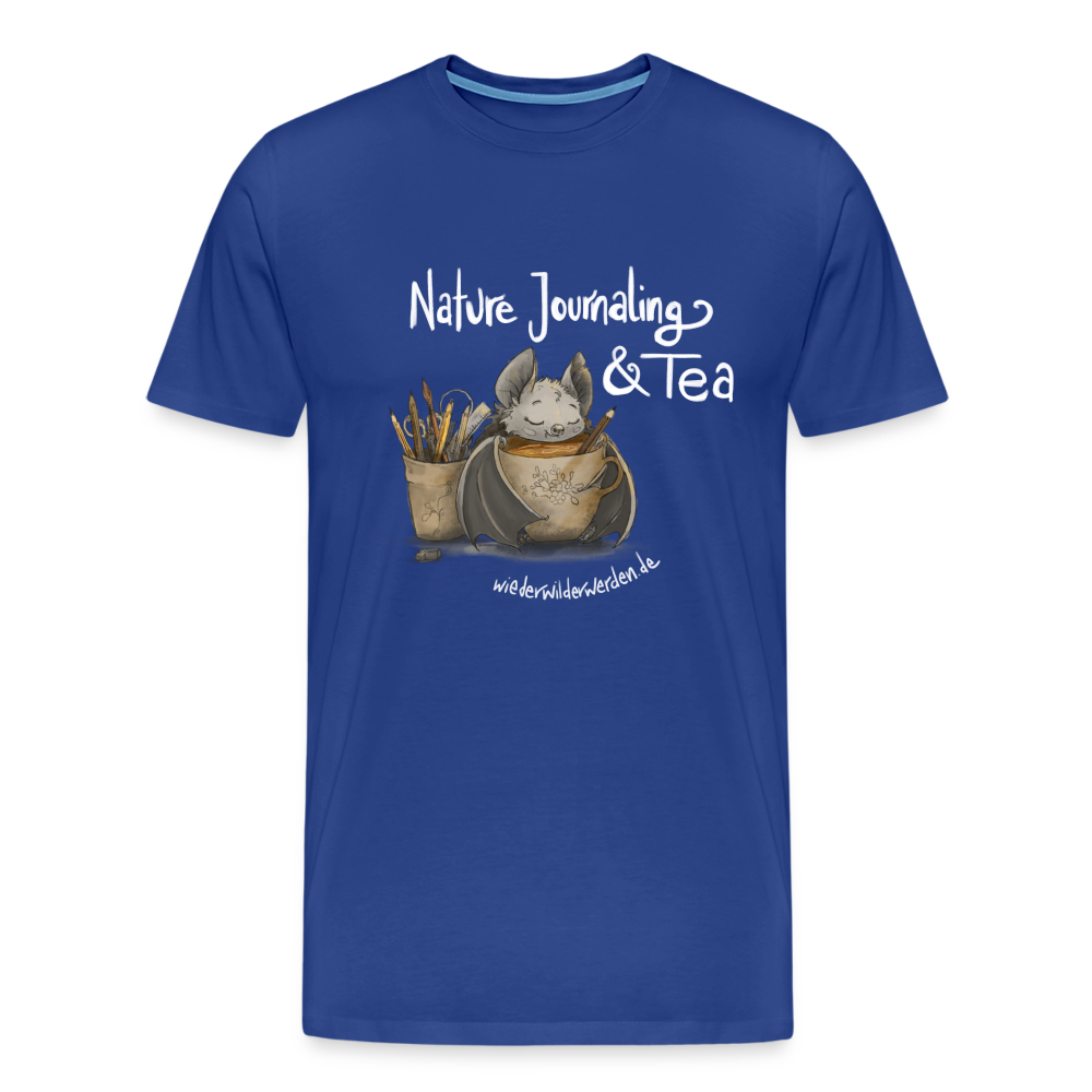 "Nature Journaling & Tea" Premium T-Shirt  (größeninklusiv) - royal blue