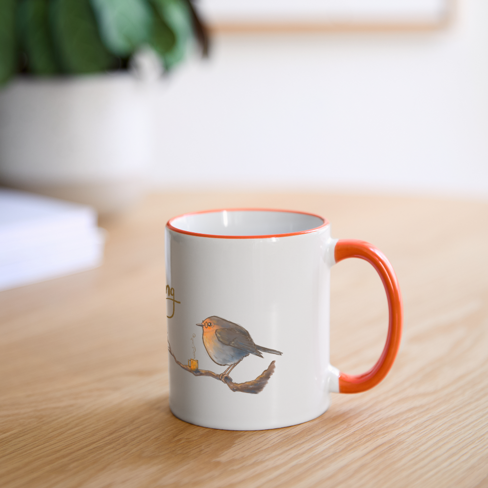 Nature Journaling & Coffee (Keramik-Tasse) - white/orange