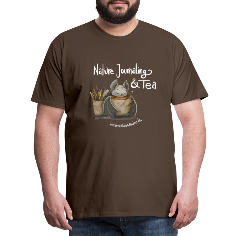 "Nature Journaling & Tea" Premium T-Shirt  (größeninklusiv) - noble brown