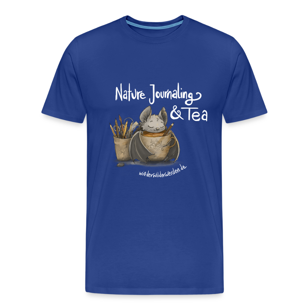 "Nature Journaling & Tea" Premium T-Shirt  (größeninklusiv) - royal blue