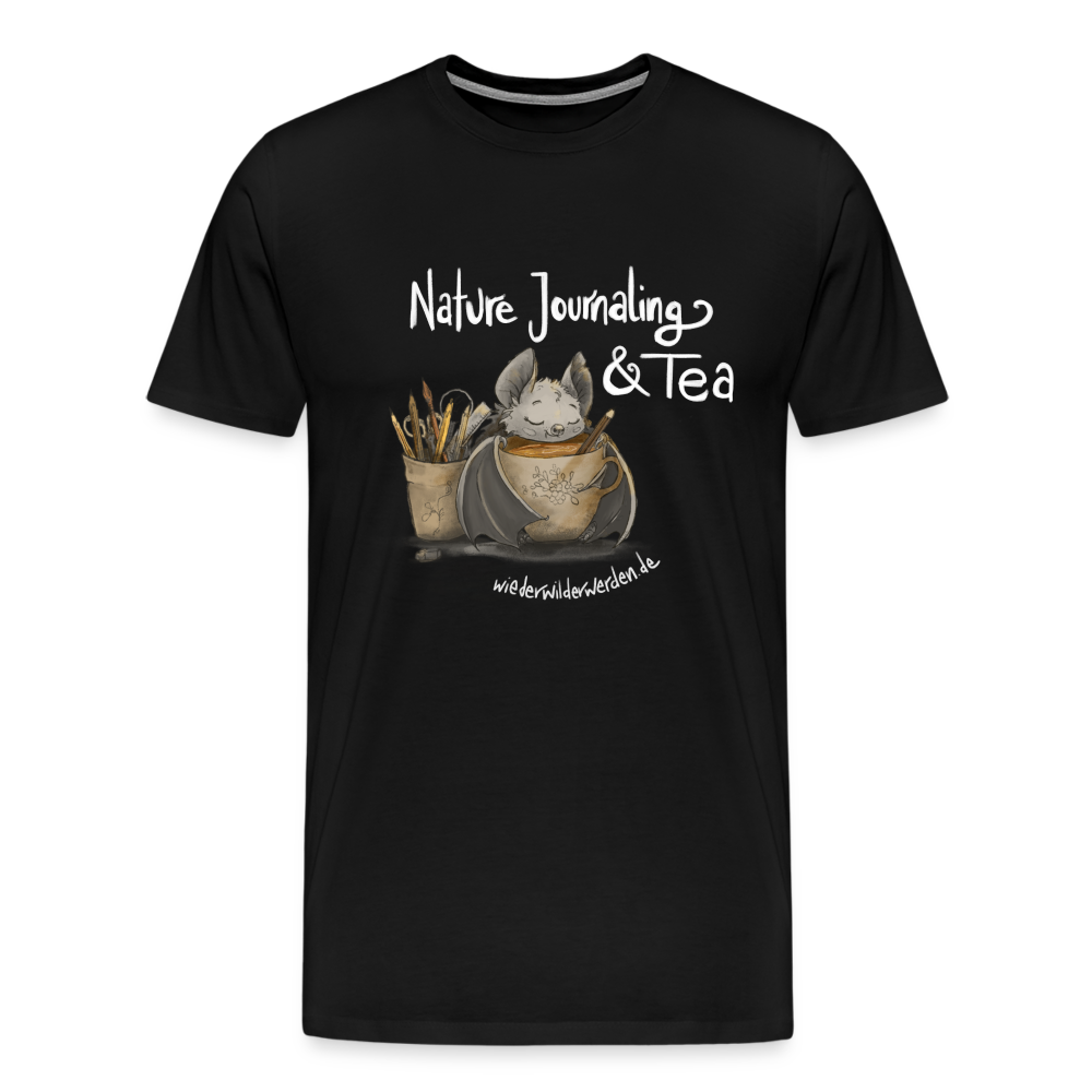 "Nature Journaling & Tea" Premium T-Shirt  (größeninklusiv) - black