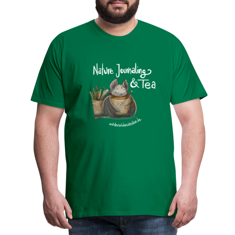 "Nature Journaling & Tea" Premium T-Shirt  (größeninklusiv) - kelly green