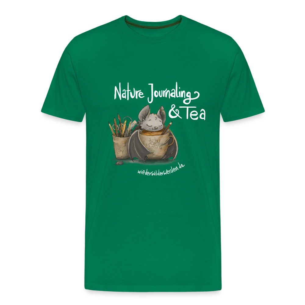 "Nature Journaling & Tea" Premium T-Shirt  (größeninklusiv) - kelly green