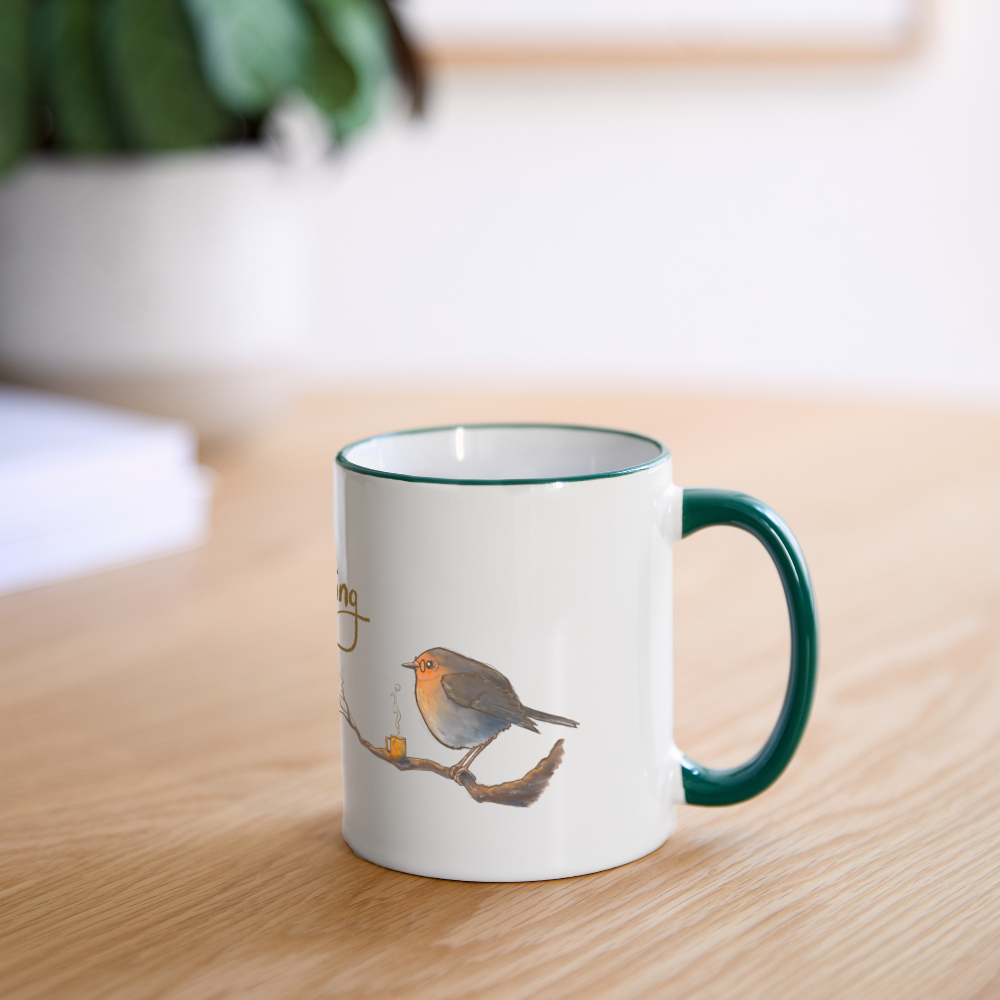Nature Journaling & Coffee (Keramik-Tasse) - white/dark green