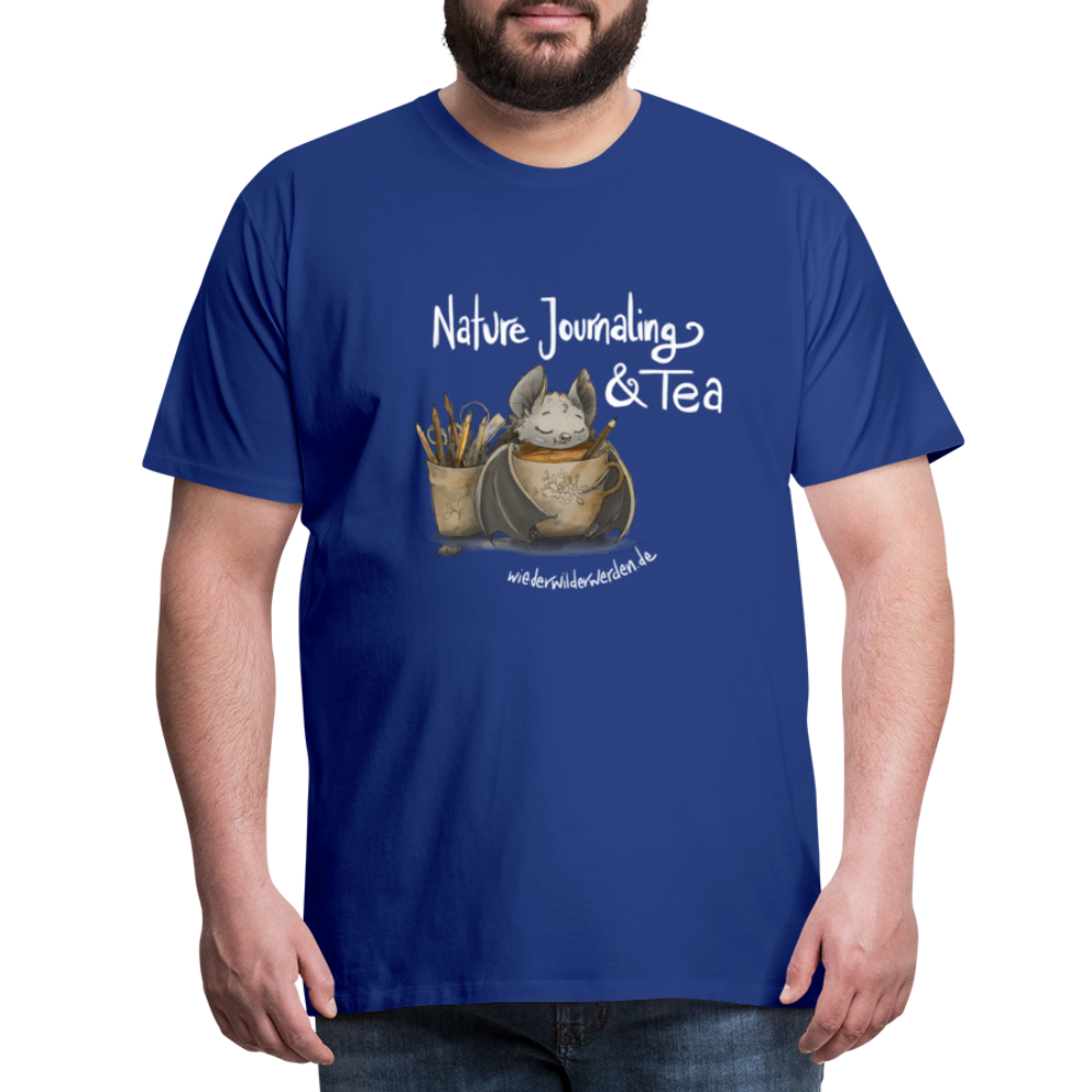 "Nature Journaling & Tea" Premium T-Shirt  (größeninklusiv) - royal blue