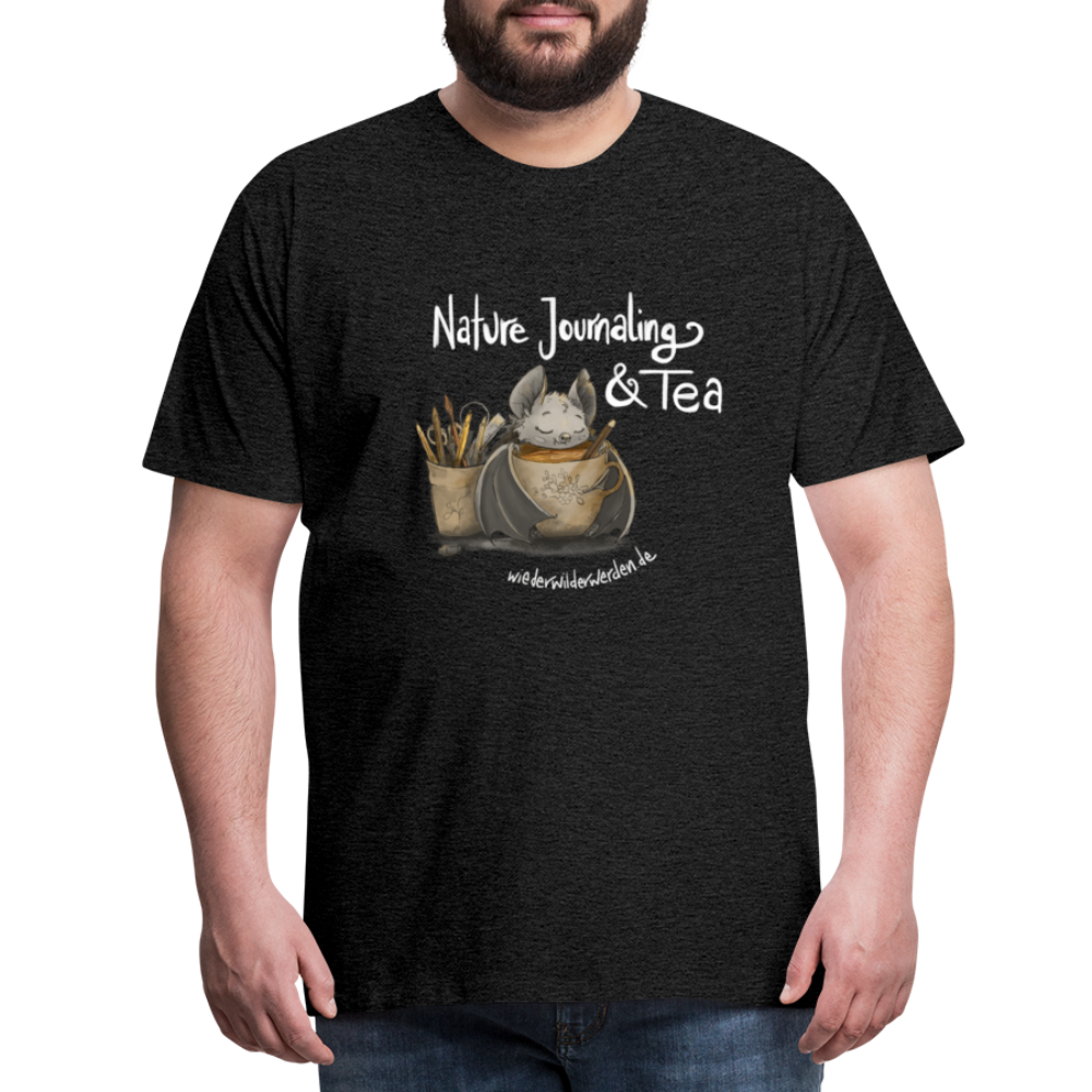 "Nature Journaling & Tea" Premium T-Shirt  (größeninklusiv) - charcoal grey