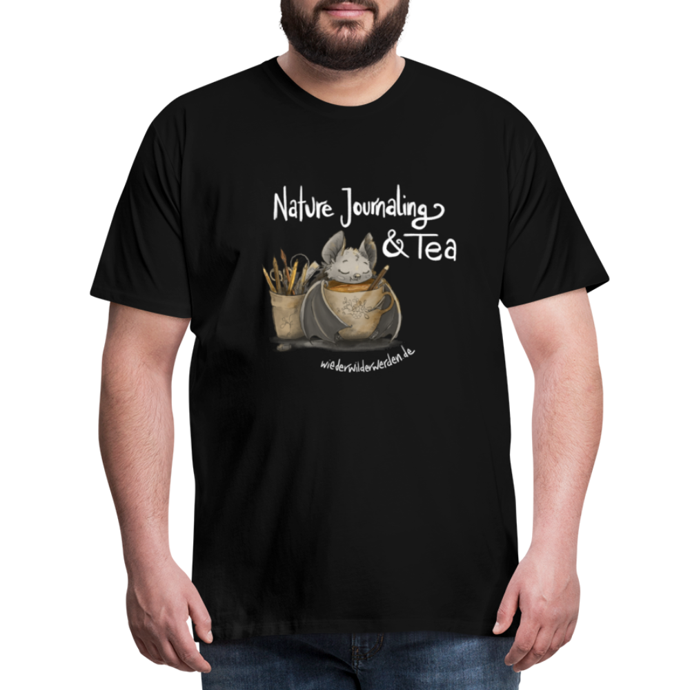 "Nature Journaling & Tea" Premium T-Shirt  (größeninklusiv) - black