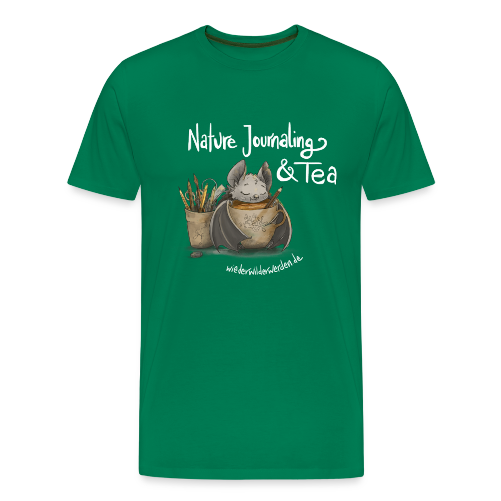 "Nature Journaling & Tea" Premium T-Shirt  (größeninklusiv) - kelly green