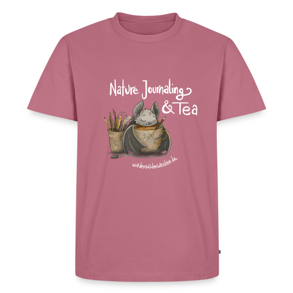 "Nature Journaling & Tea" Premium T-Shirt  (größeninklusiv) - mauve