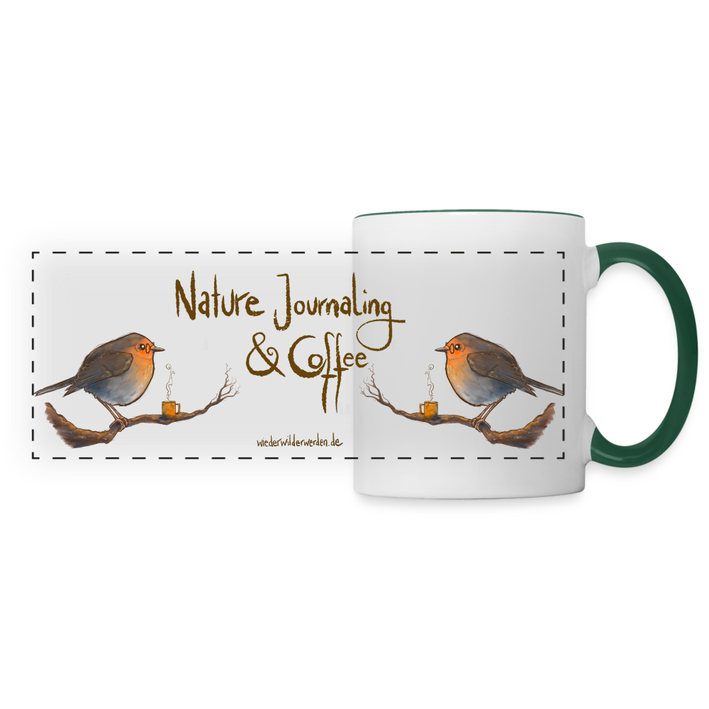 Nature Journaling & Coffee (Keramik-Tasse) - white/dark green