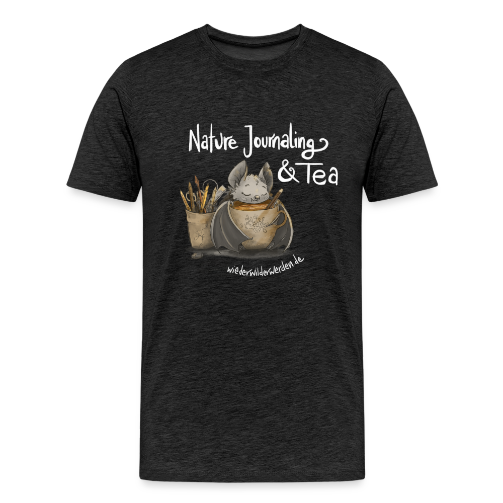 "Nature Journaling & Tea" Premium T-Shirt  (größeninklusiv) - charcoal grey