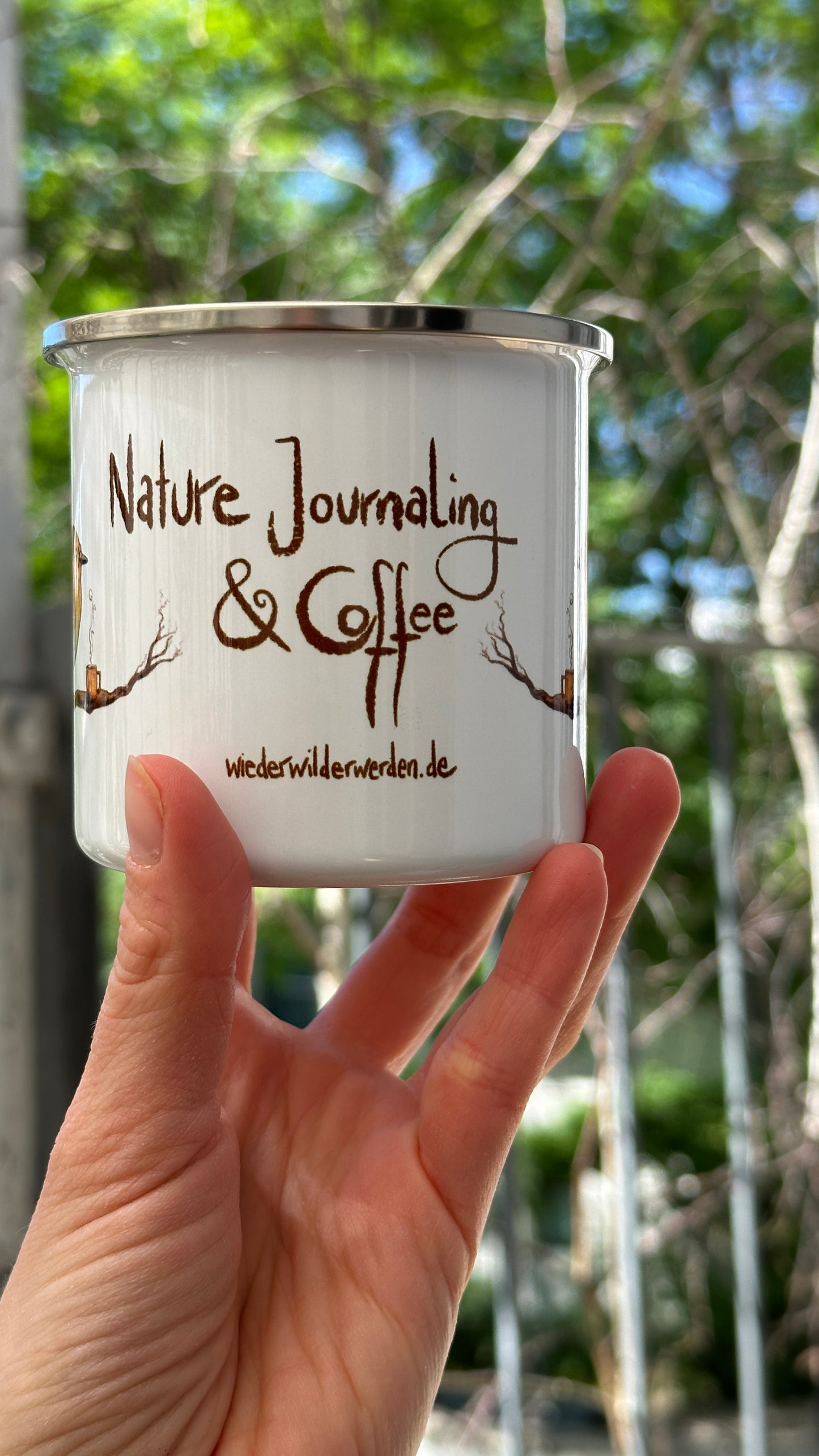 Nature Journaling & Coffee (Emaille Tasse)